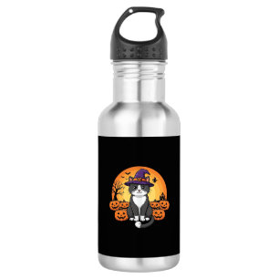 Bouteille D'eau Sorcière d'Halloween Chat Citrouille Lune Concepti
