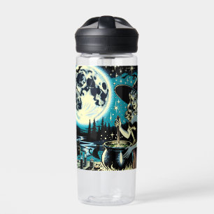 Bouteille D'eau Sorcière personnalisée et chat noir Halloween