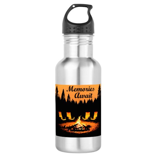 Bouteille D'eau Souvenirs du camping en attente (Devant)