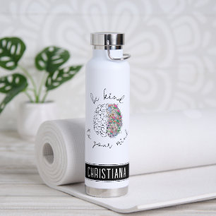 Bouteille D'eau Soyez Gentil À Votre Esprit Floral Cerveau Santé M