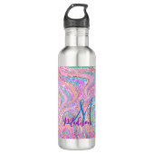 Bouteille D'eau Sparkle unicorne arc-en-ciel marbling art (Devant)