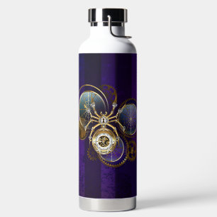 Bouteille D'eau Spider Steampunk sur Arrière - plan pourpre