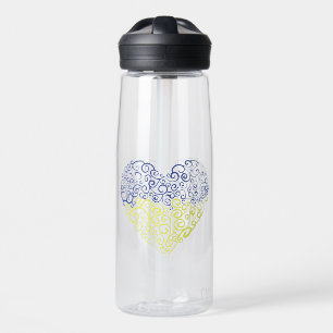 Bouteille D'eau Spiral tourbillons mehandi coeur drapeau ukrainien