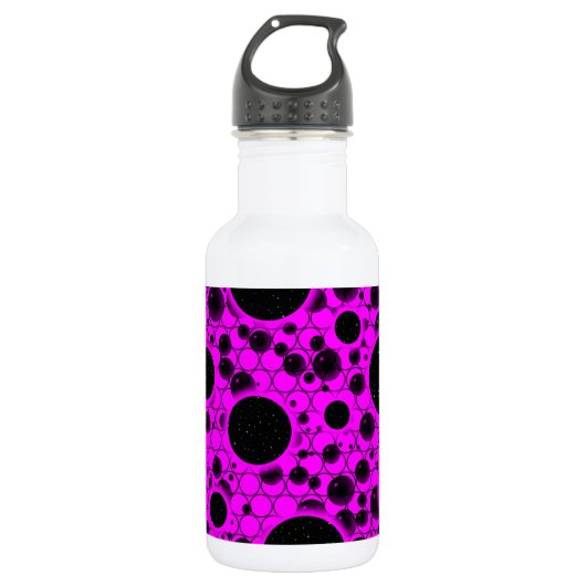 Bouteille D'eau Spots de bulles spatiales - rose (Devant)