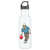 Bouteille D'eau Squelette au Bowling avec Bowling ball (Devant)