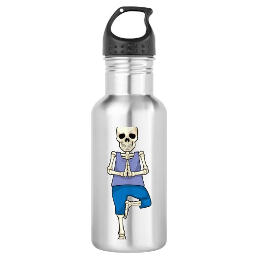 Bouteille D'eau Squelette au Yoga Stretch (Devant)
