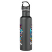 Bouteille D'eau Squelette cool dans un Halloween de chapeau haut d (Dos)