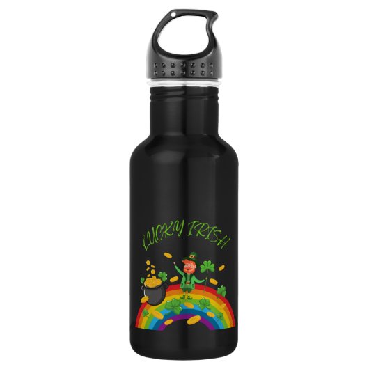 Bouteille D'eau St. Patricks Day -Funny Lucky Irish Leprechaun (Devant)