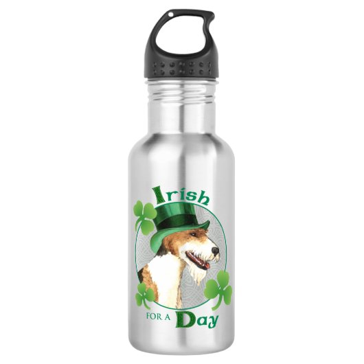 Bouteille D'eau St. Patrick's Day Wire Fox Terrier (Devant)