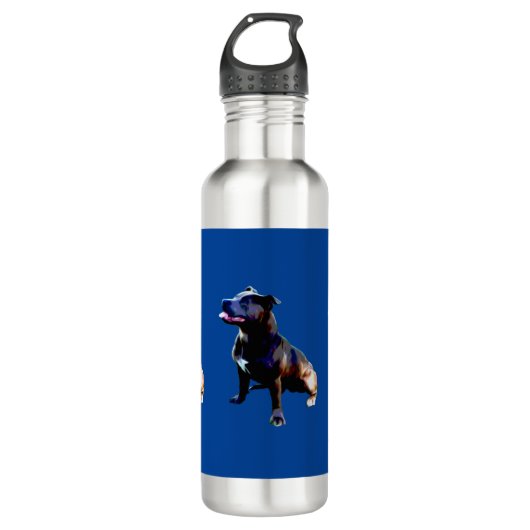 Bouteille D'eau Staffordshire Bull Terrier Peint, (Devant)