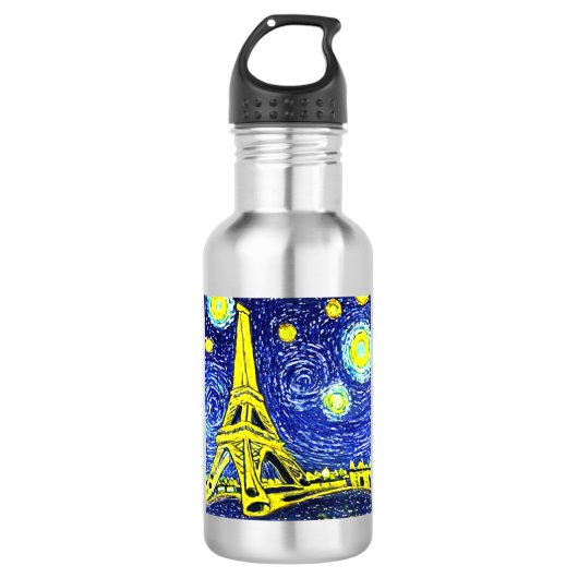 Bouteille D'eau Starry Night Paris France (Devant)