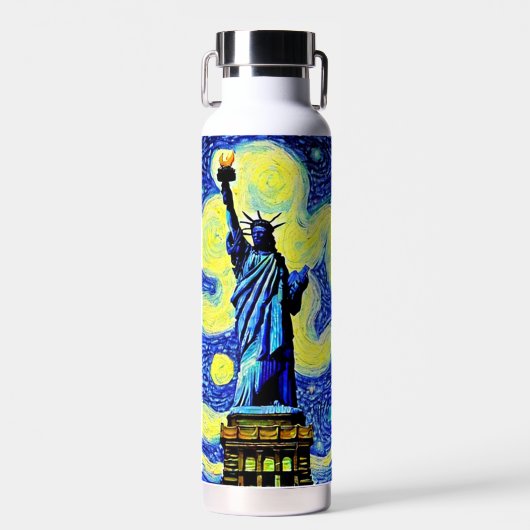 Bouteille D'eau Starry Night Statue De Liberty New York (Avant)