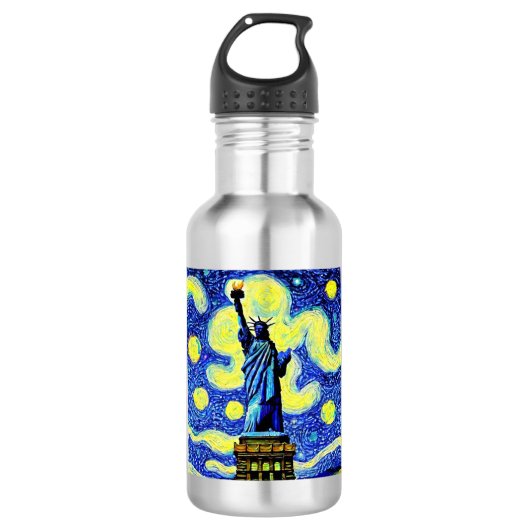 Bouteille D'eau Starry Night Statue De Liberty New York (Devant)
