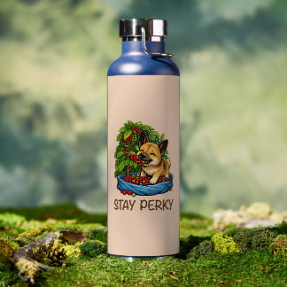 Bouteille D'eau "Stay Perky" Cute Coffee Dog Water Bottle