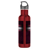 Bouteille D'eau Steampunk, coeurs roses sur les engrenages, Monogr (Dos)