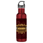 Bouteille D'eau Steampunk, laiton et marron avec monogramme (Devant)