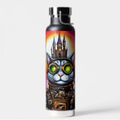 Bouteille D'eau Steampunk Space Chat I (Gauche)