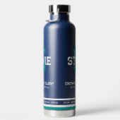 Bouteille D'eau Stevie nom signifiant monogramme sportif turquoise (Droite)