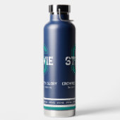 Bouteille D'eau Stevie nom signifiant monogramme sportif turquoise (Droite)