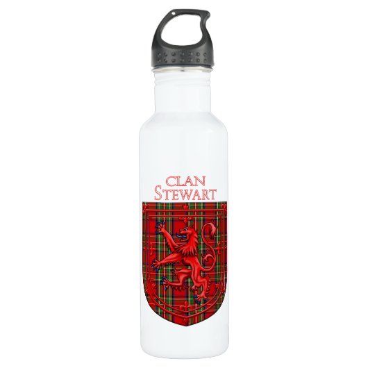 Bouteille D'eau Stewart Tartan Scottish Plaid Lion Rampant (Devant)