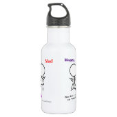 Bouteille D'eau Stick Figure Doodle Visage Couleur moi (Dos)