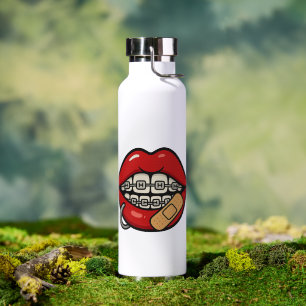Bouteille D'eau Sticker à lèvres de dessin avec accolades et perça