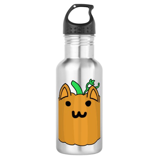 Bouteille D'eau Sticker Halloween Citrouille Chat (Devant)