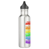 Bouteille D'eau Stripes Gay pride horizontales arc-en-ciel (Gauche)