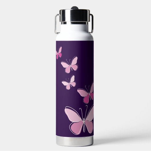 Bouteille D'eau Style rose papillon Doodle Kaleidoscope (Salle de sport)