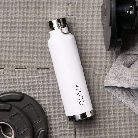 Bouteille D'eau Style tendance moderne minimaliste simple blanc (Couvercle)