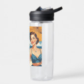Bouteille D'eau Style vintage Côte d'Azur Beach Girl (Gauche)
