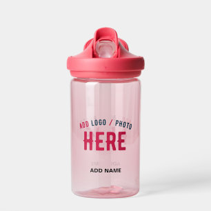 BOUTEILLE D'EAU STYLISH MODERNE PERSONNALISABLE ROSE VÉRIFIÉ MARQU