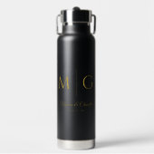 Bouteille D'eau Stylish Monogram With Couple Name Black (Salle de sport)