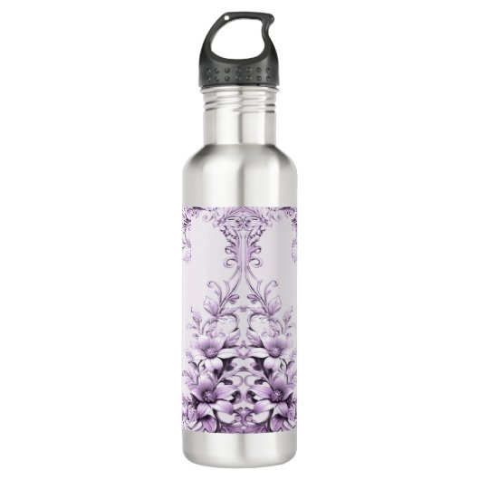 Bouteille D'eau Stylish Purple Flowers Water Bottle (Devant)
