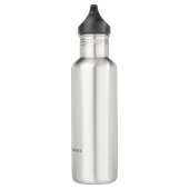 Bouteille D'eau Stylish Simple Plain Black & White Minimalist Name (Droite)