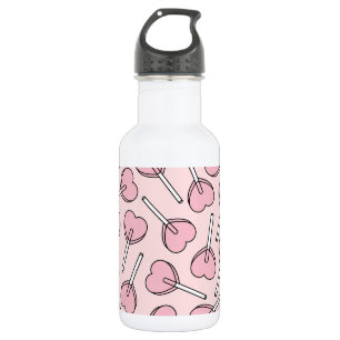 Bouteille D'eau Sucettes roses, sucettes en forme de cœur, motif d