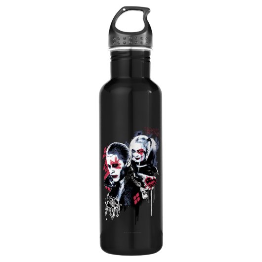 Bouteille D'eau Suicide Squad | Joker & Harley Painted Graffiti (Devant)