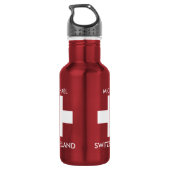 Bouteille D'eau Suisse Drapeau rouge Voyage personnel (Dos)