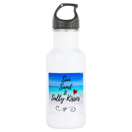 Bouteille D'eau Sun Sand and and Salty Kisses Tropical Beach (Devant)
