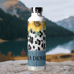 Bouteille D'eau Sunflower Empreinte de léopard Rustic Chic Nom<br><div class="desc">Empreinte de léopard de tournesol Rustic Chic Name Insulated Water Bottle présente des tournesols jaunes avec verdure sur un empreinte de léopard sur un arrière - plan rustique en bois et personnalisée avec votre nom. Conçu par © Evco Studio www.zazzle.com/store/evcostudio</div>