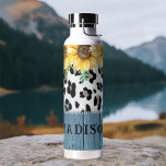 Bouteille D'eau Sunflower Empreinte de léopard Rustic Chic Nom<br><div class="desc">Empreinte de léopard de tournesol Rustic Chic Name Insulated Water Bottle présente des tournesols jaunes avec verdure sur un empreinte de léopard sur un arrière - plan rustique en bois et personnalisée avec votre nom. Conçu par © Evco Studio www.zazzle.com/store/evcostudio</div>