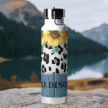 Bouteille D'eau Sunflower Empreinte de léopard Rustic Chic Nom<br><div class="desc">Empreinte de léopard de tournesol Rustic Chic Name Insulated Water Bottle présente des tournesols jaunes avec verdure sur un empreinte de léopard sur un arrière - plan rustique en bois et personnalisée avec votre nom. Conçu par © Evco Studio www.zazzle.com/store/evcostudio</div>