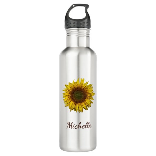 Bouteille D'eau Sunflower Sunflower Rustic Botanical Personalized (Devant)