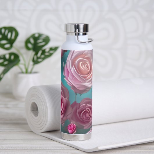 Bouteille D'eau Superbe motif rose à l'aspect vintage (Yoga)