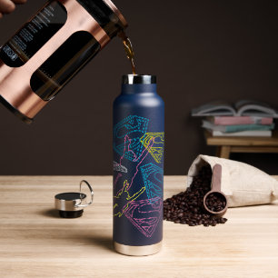 Bouteille D'eau Supergirl et logo en couleurs