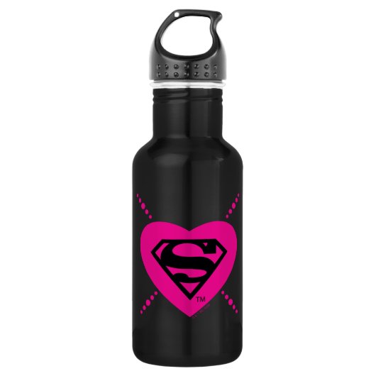 Bouteille D'eau Supergirl Hearts Motif diagonal (Devant)