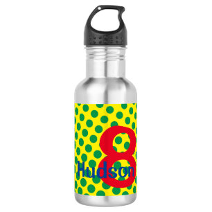 Bouteille D'eau Superhero Comics Dots Enfants NOM D'ÂGE Anniversai