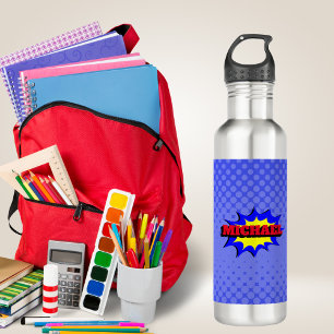 Bouteille D'eau Superhero Kids Comic Book Nom personnalisé