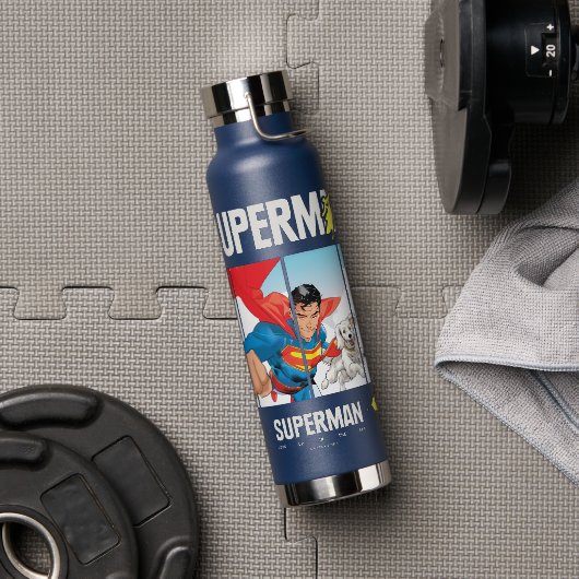 Bouteille D'eau Superman et Krypto prennent l'avion (Couvercle)