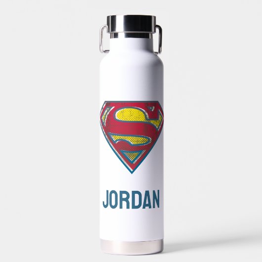 Bouteille D'eau Superman S-Shield | Logo imprimé | Ajouter Votre N (Avant)